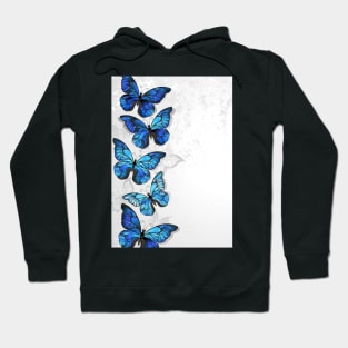 Design with Blue Butterflies Morpho Hoodie